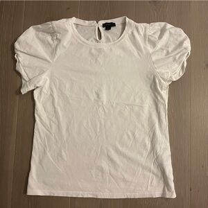 White Puff Sleeve Top J CREW